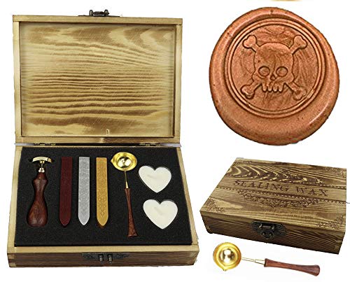 Sceau de cire pirate pour invitation de mariage et coffret cadeau de Noël chic