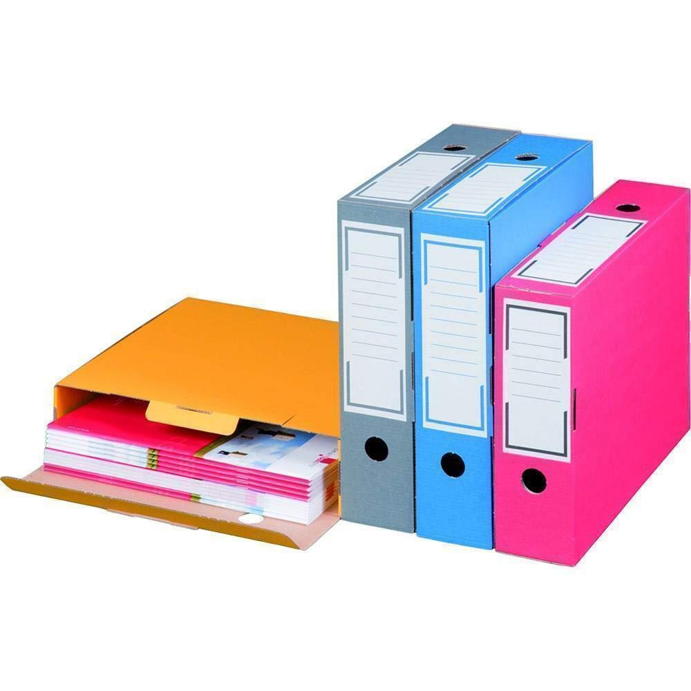 Archiv-Ablagebox farbig Breit 100 mm Grau Archivschachtel Archivkarton 20 Stück