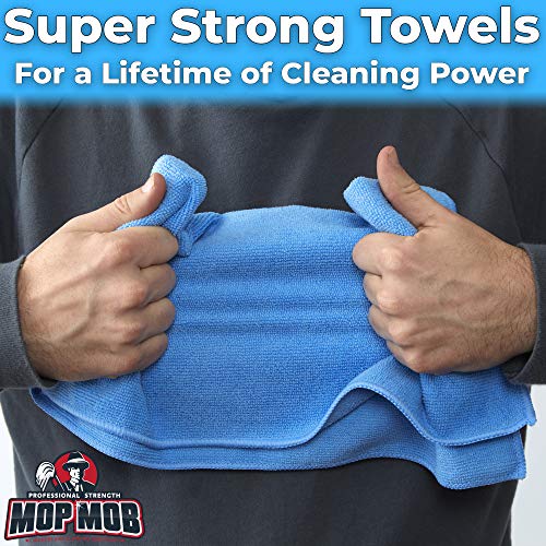 Pro Grade, Never Scratch 16X16 Microfiber Towel 24 Pk. Absorbent Cleaning And Polishing Towels For Car, Kitchen Or Bathroom. Best Duster Cloth, Shop Rag Or Buffing Pad Is Lint Free, Machine Washable #TOP3