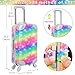 K.T. Fancy 23 PCS American 18 Inch Doll Accessories Suitcase Luggage Travel Set - Rainbow Suitcase Rainbow Bag Camera Computer Cell Phone Neck Pillow Eye Mask Glasses Gift for Christmas (NO Doll)