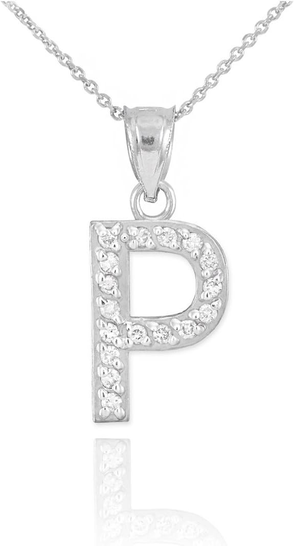 Claddagh Gold .925 Sterling Silver Initial Letter Pendant Necklace with Cubic Zirconia - Choice of Sizes