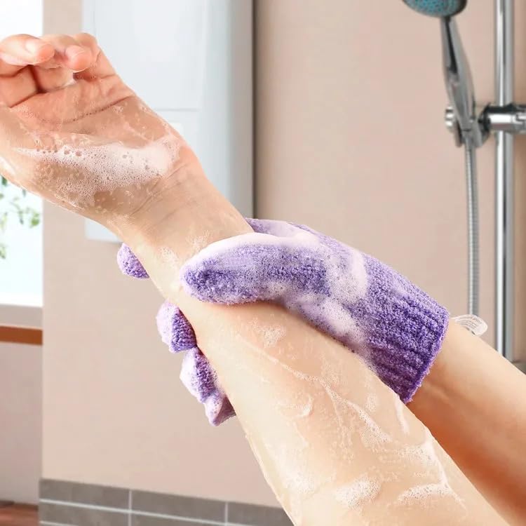 Giffy® Exfoliating Bath Glove High Lather Cleansing For Men & Women-Multicolor (8) 3