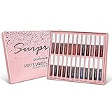 Matte Liquid Lipstick Set, Durable Nude Lip Gloss Long-Lasting Non-Stick Cup Not Fade Waterproof High Pigmented Velvet Lipgloss Kit Beauty Cosmetics Makeup Gift Set for Girls (24PCS)