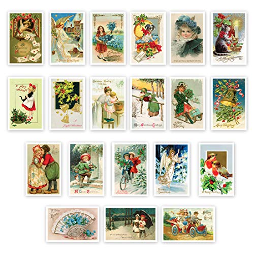 HOLIDAYS Vintage Reprints 1907-1941 postcard set of 20. Festive post card variety pack of 20 postcards. Made in USA.