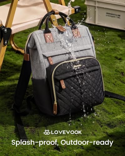 Image of LOVEVOOK Laptop Backpack Women Quilted Teacher Nurse Work Backpack Purse