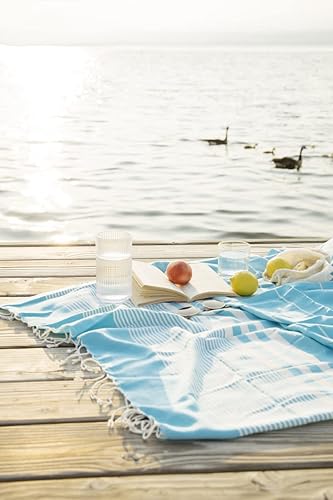 Miniatura 1 de Sultana Luxury Linens - Juego de 1 toalla de playa turca  100% algodón turco  Toalla de playa decorativa para piscina, playa, viajes, arena, baño y