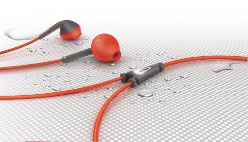 Image of Philips SHQ1200 ActionFit Sports In-Ear Headphones, Orange and Grey