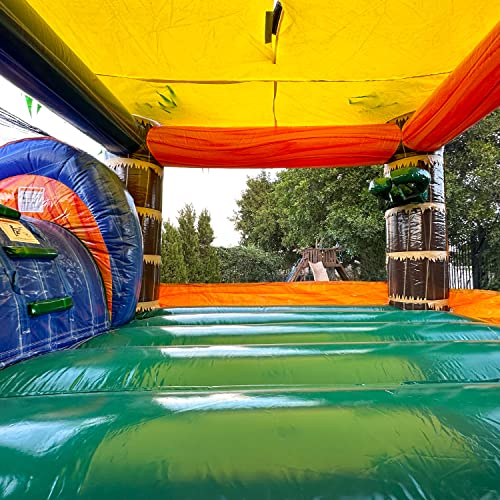 XJUMP Tropical Commercial Grade Bounce House Water Slide with Splash Pool for Kids and Adults (with Blower), 15oz PVC Vinyl, Basketball Hoop, Wet Dry Combo, Outdoor Indoor, Big Inflatable - Image 8