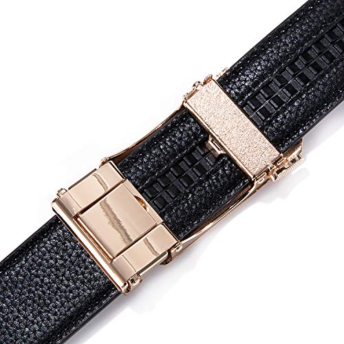 Image of Dubulle Men's Ratchet Belt Gold /Black /Red /Green /Blue /White Automatic Buckle Business Casual Belt Gift - Adjustable Fit