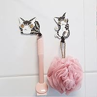 Vista 6 de Gancho de cola de gato, lindo soporte para llaves, ganchos de viscosidad, 2 ganchos divertidos para gatos, para colgar cosas, colgar en la pared
