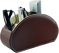 Vista 10 de Organizador de control remoto de piel con 5 compartimentos espaciosos