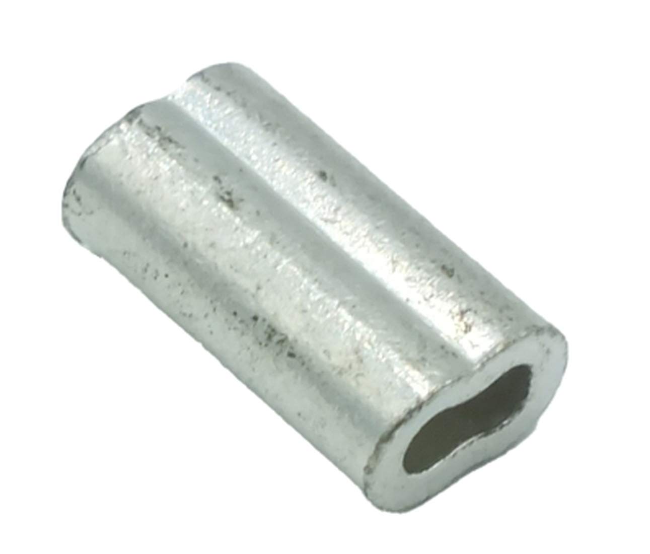 Swage Right MIL-SPEC Tin Plated Copper Swage Sleeves Clip & Ferrules (5/16 inch) – Oval Duplex Wire Rope Cable Crimping Loop Fittings (Pack of 5)