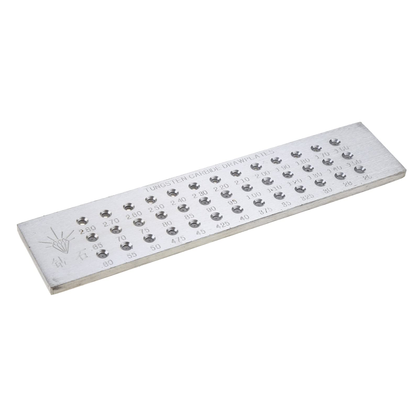 Drahtziehplatte mit 39 runden Löchern, 0, 26–2, 8 mm, Wolframkarbid Drahtziehplatte, Schmuckherstellung, poliertes, glattes Loch, Harzform Tablett Set