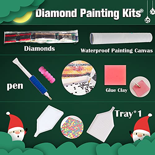 Tiny Fun 5D Large Christmas Diamond Art Painting Kits For Adults Diy Full Drill Santa Claus Gem Art Crafts Paint With Round Diamonds For Home Wall Decor(40X60Cm) #TOP3