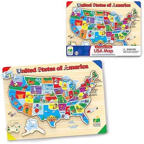 The Learning Journey Lift & Learn Puzzle - USA Map Puzzle for Kids - Preschool Toys & Gifts for Boys & Girls Ages 3 and Up - United States Puzzle for Kids - Award Winning Toys Cover