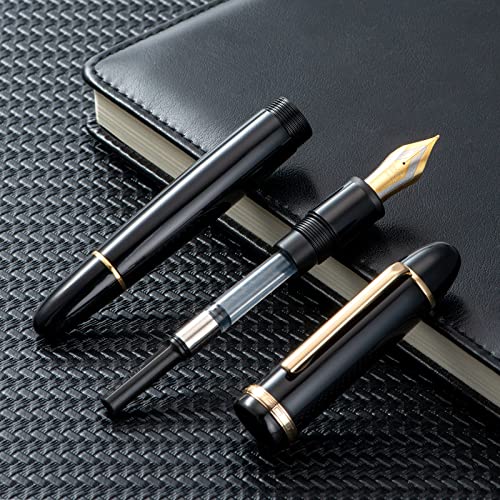 3Pcs Assorted Colors Jinhao X159 Acrylic Fountain Pen Set, Size 8 Fine Nib Gold Trim Classic Design Smooth Writing Pen With Converter #TOP7