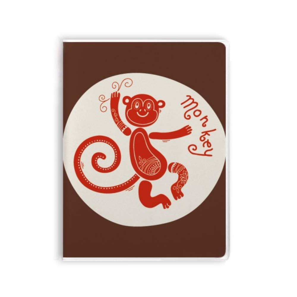 Notes singe zodiaque chinois avec couverture gomme souple rouge mat - 4