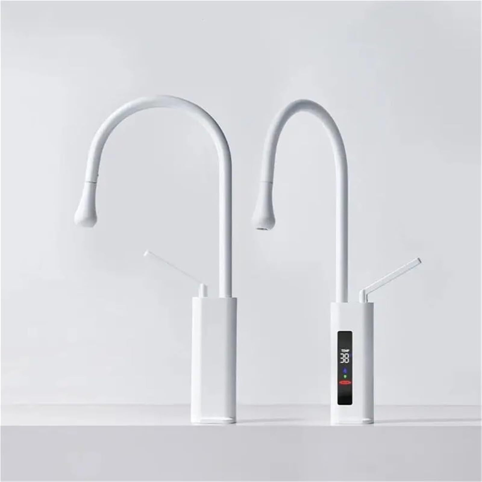 Grifos mezcladores para Fregadero Grifo de Cocina extraíble Giratorio 360 Grados con Mezclador Agua fría y Caliente Montaje en Cubierta Pantalla Digital fácil Instalar diseño Gris