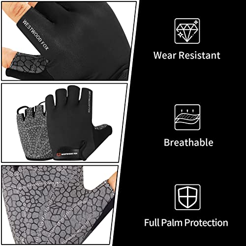 Westwood Fox B0BF2KLM6Y Cycling Gloves Half Finger Unisex Padded Grips Palm Bicycle Summer Mtb Bike Gloves thumb #3