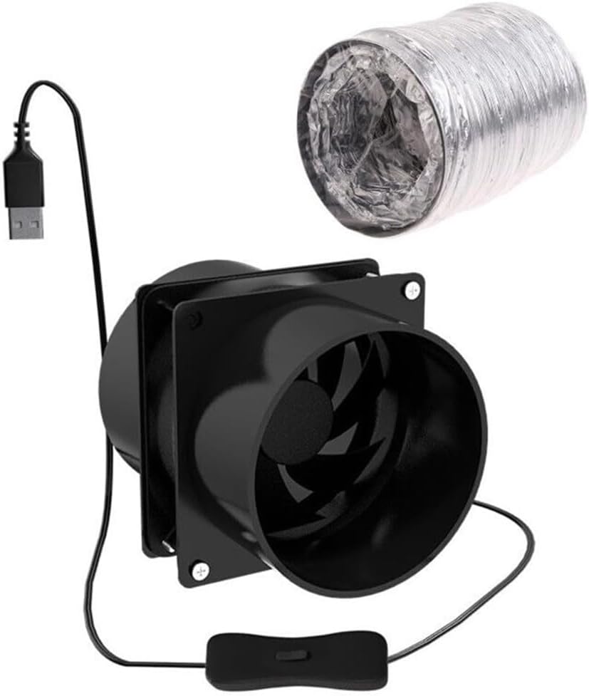 Solder Fume Extractor Fan, Efficient USB Solder Smoke Absorber, with 1.3m Switch Line and Smoke Pipe, for Soldering Wood Burning Air Circulation