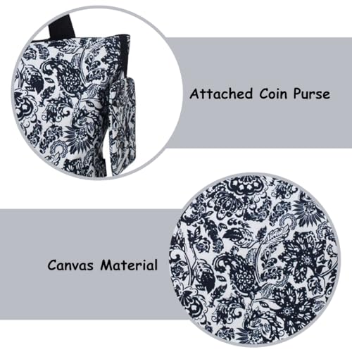 Image of NGIL Medium Top Zipper Closure Canvas Tote Bag with Attached Matching Coin Purse For Moms and Nurses