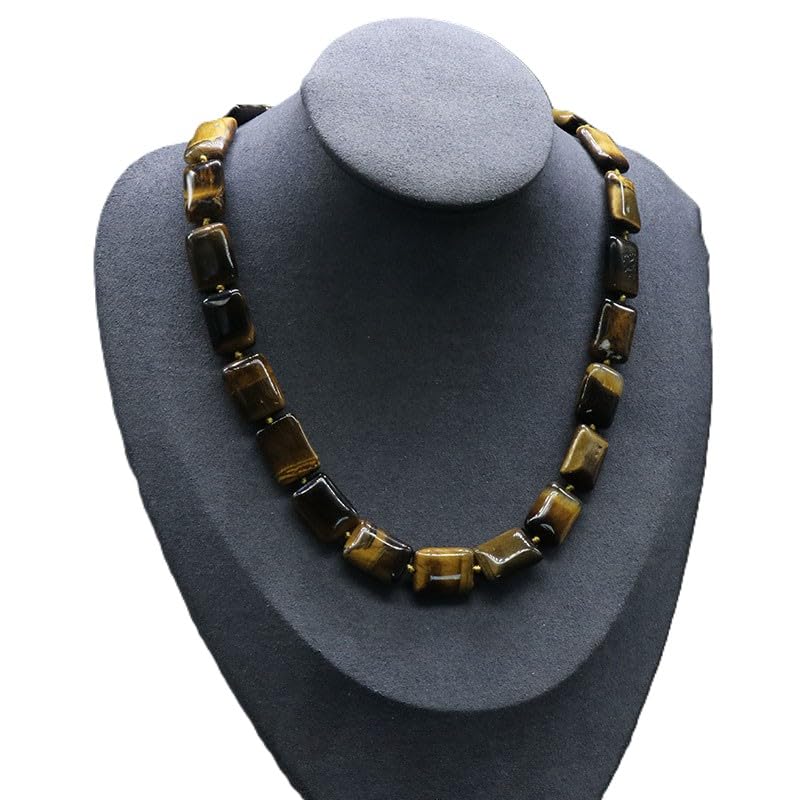 Atemberaubende Halskette aus natürlichen Edelsteinperlen (15x19 mm) für Frauen - Handgefertigter Heilsteinschmuck für Damen
