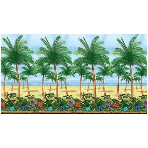 Vibrant Multicolor Palm Tree Scene Setters Room Roll - 48