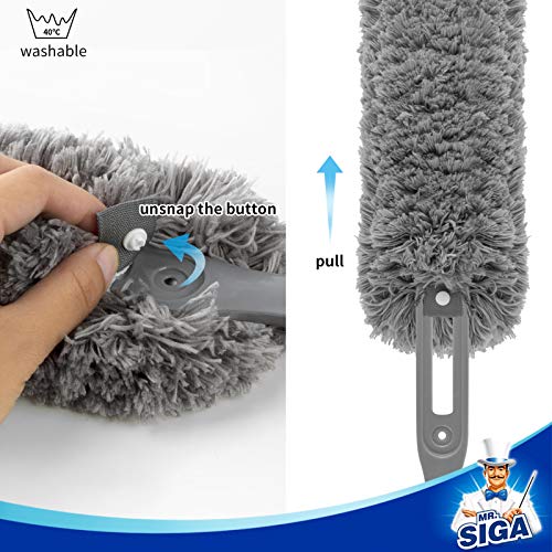 MR.SIGA Lint Free Microfiber Uitschuifbare Stofzak, Roestvrij Stalen Handvat, Wasbare Stofdoek voor Huishoudelijke… - Image 8