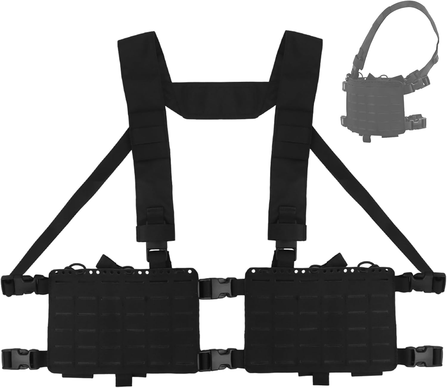 Multifunction Tactical Chest Rig Expansion Pack,Large Capacity Molle Storage Pouch Organizer Bag,Airsoft Paintball Military Sundry Carrier