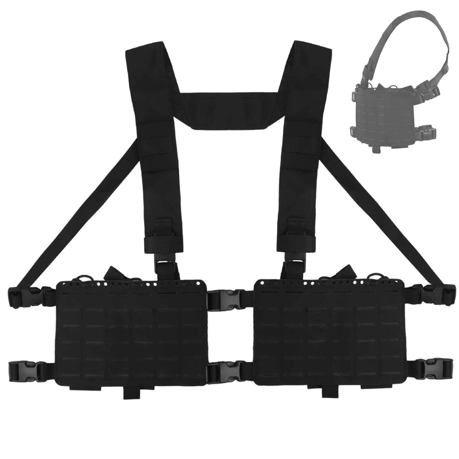 Multifunzione Tactical Chest Rig Expansion Pack,Grande Capacità Molle Storage Pouch Organizer Bag,Airsoft Paintball Militare Vari Carrier