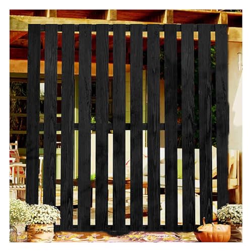 Wood Vertical-Slat Fence Panel,Freestanding Decorative Garden Partition Screens,for Segregating Part of Your Backyard Lawn(Color 2,90x90cm)