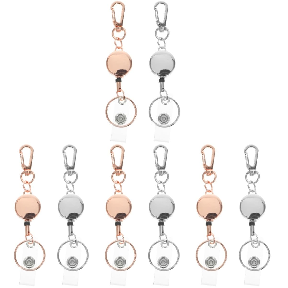 STOBOK 8pezzi Portachiavi Retrattile Con Portabadge Elastico e Anello Chiave Lega Design Creativo Per Id Carte e Chiavi Per e Lavoratori Di Sicurezza
