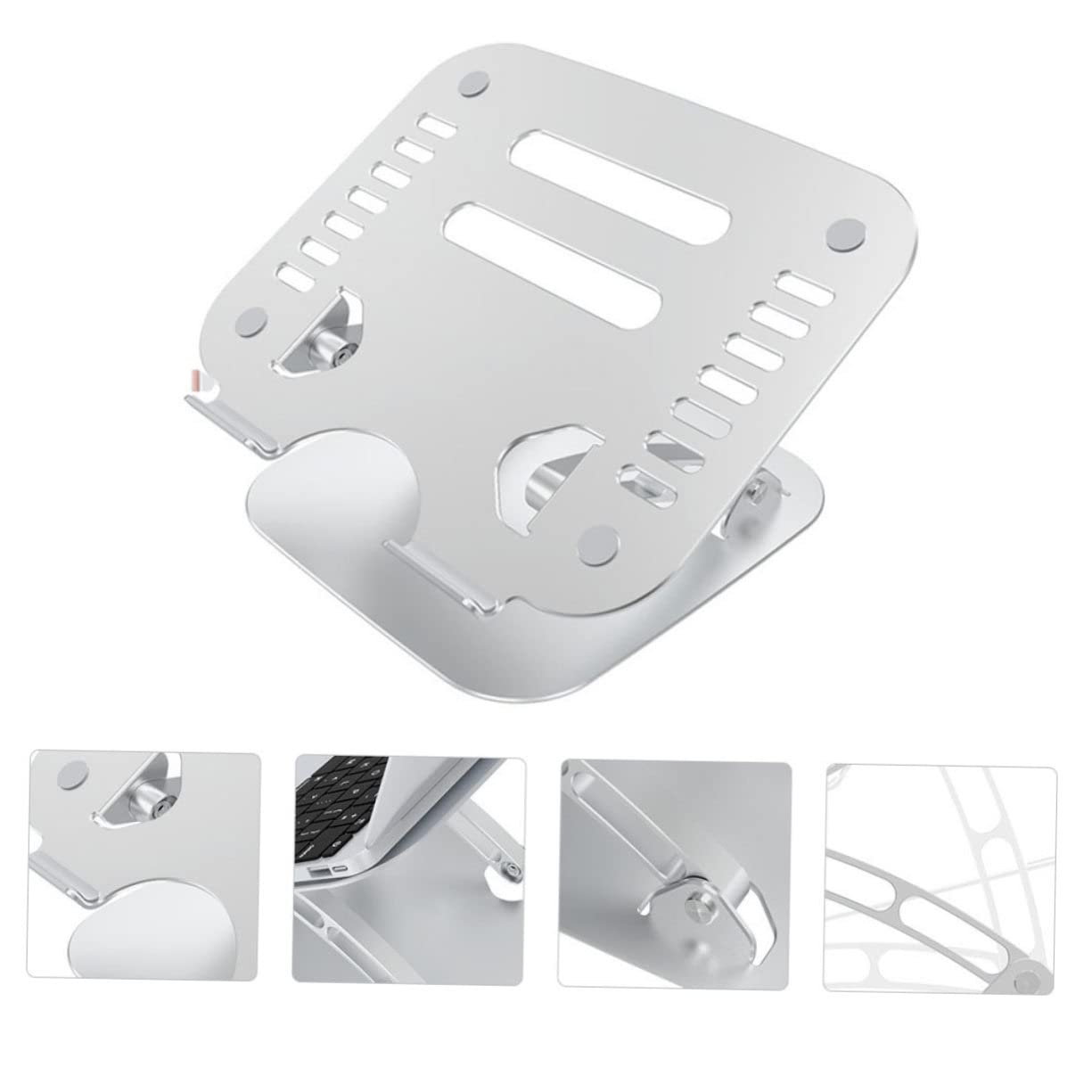 NUOBESTY Soporte Portátil para Laptop De Aleación De Aluminio con Diseño Ajustable para Escritorio Soporte Ergonómico Ventilado Compatible con Diferentes Marcas para Oficina y Hogar
