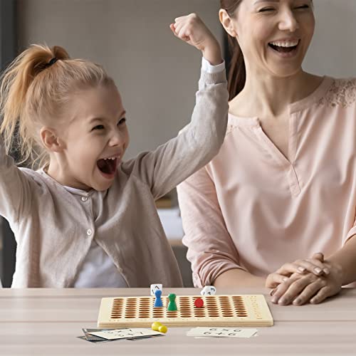 Asweets 2 in 1 Wooden Montessori Multiplication Addition Board Game Montessori Toy Educational Math Table Board Game Double-Sided Boards for Toddlers and Preschool Gifts for Kids - Image 3