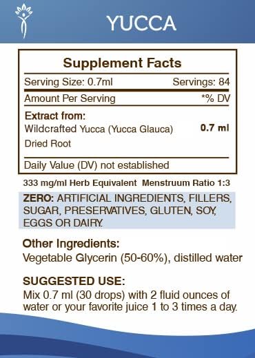 Miniatura 4 de Secrets of the Tribe Tintura de yuca Extracto sin alcohol, Yuca silvestre (Yucca Glauca) Raíz Seca 2 oz