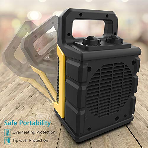 OPOLAR 1500W Ceramic Space Heater with Adjustable Thermostat, Fast Heating for Small and Middle Rooms, Office Floor, Desk or Other Indoor Space, Powerful and Portable, ETL Approved - Thumbnail 5