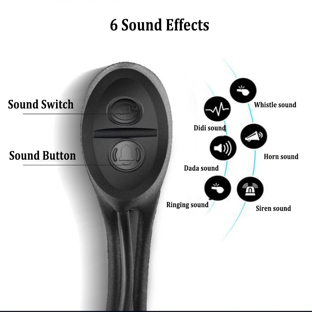 Juego de Luces USB para Bicicleta, Paquete de 2, Faro de Bicicleta Impermeable con Bocina y Cuentakilómetros Velocímetro, 4 Modos 6 Efectos de Sonido de Altavoz
