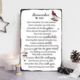 XingFox Trauergeschenk zum Gedenken an Mutter, Vater, Ehemann oder Sohn – Beileidsbekundungen, Trauergeschenke, Erinnerungsdekorationen, Trauerdekoration, Metallschild (20 x 30 cm)