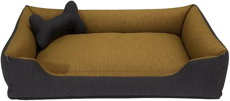 Cama Pet para Cachorro ou Gato Tamanho Médio 70x50cm Com Zíper Lavável Para Animais até 16 kg (Marrom/Preto)