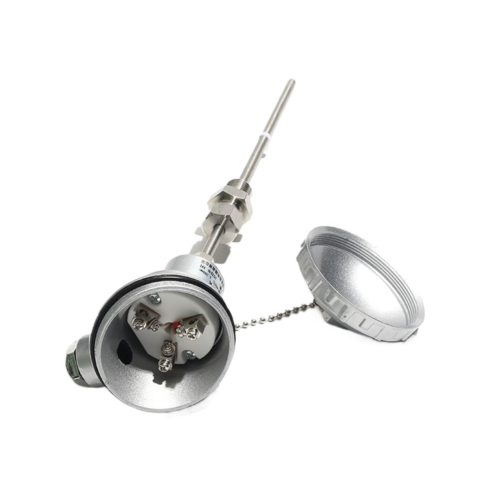 JJKKOZVQF 1PC K PT100 Type Movable Thread Adjustable Default M16*1.5 Thermal Resistance Temperature Sensor Probe(K Type 6x400mm)