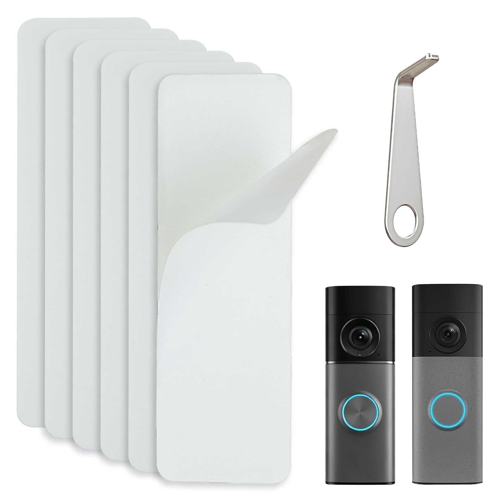 No Drill Doorbell Mount for Ring Battery Doorbell/Pro/Plus 2nd Gen, 6 Pcs