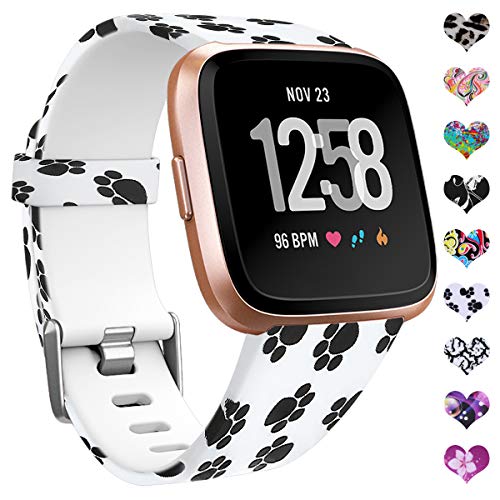 HUMENN Compatible con Fitbit Versa Correa/Versa 2 Correa/Versa Lite Correa, Muñequera de Reemplazo de Banda de Flores Impermeable Compatible con Fitbit Versa, Pequeño Huella