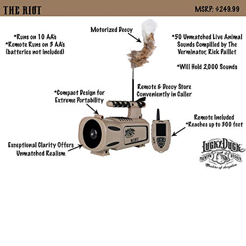 Lucky Duck Riot Electronic Predator Call with Remote