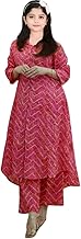 Jay Varudi Creation Girls Cotton Blend Printed Straight Kurta Pant