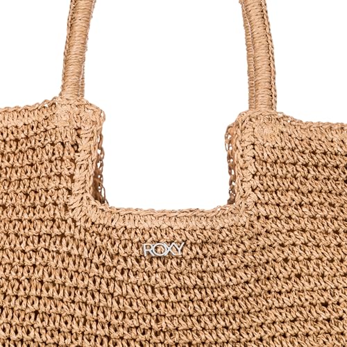 Image of Roxy Women's Beach Tote Bag | Travel | Vacation | Straw | Lightweight | Breathable, Coconut Pie - Natural