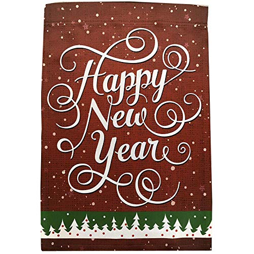 GiftWrap-Etc-Happy-New-Year-Garden-Flag-12-x-18-Red-Green-White-Double-Sided-Christmas-Garden-Accessories-Winter-Decor-NYE-Party-Classroom-Daycare-Christmas-Tree-Lot-Fundraiser GiftWrap Etc Happy New Year Garden Flag 12 x 18 Red Green White Double Sided Christmas Garden Accessories Winter Decor NYE Party Classroom Daycare Christmas Tree Lot Fundraiser