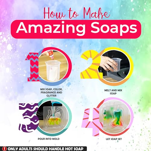Hula Home Unicorn & Mermaid Soap Making Kit - DIY Girls Crafts Age 6+ Year Old Kids Girl Project Gifts Science STEM Activity Christmas Gift Teenage Make Your Own Kits Craft Toys Ages 6 7 8 9 10 11 12 - Thumbnail 3