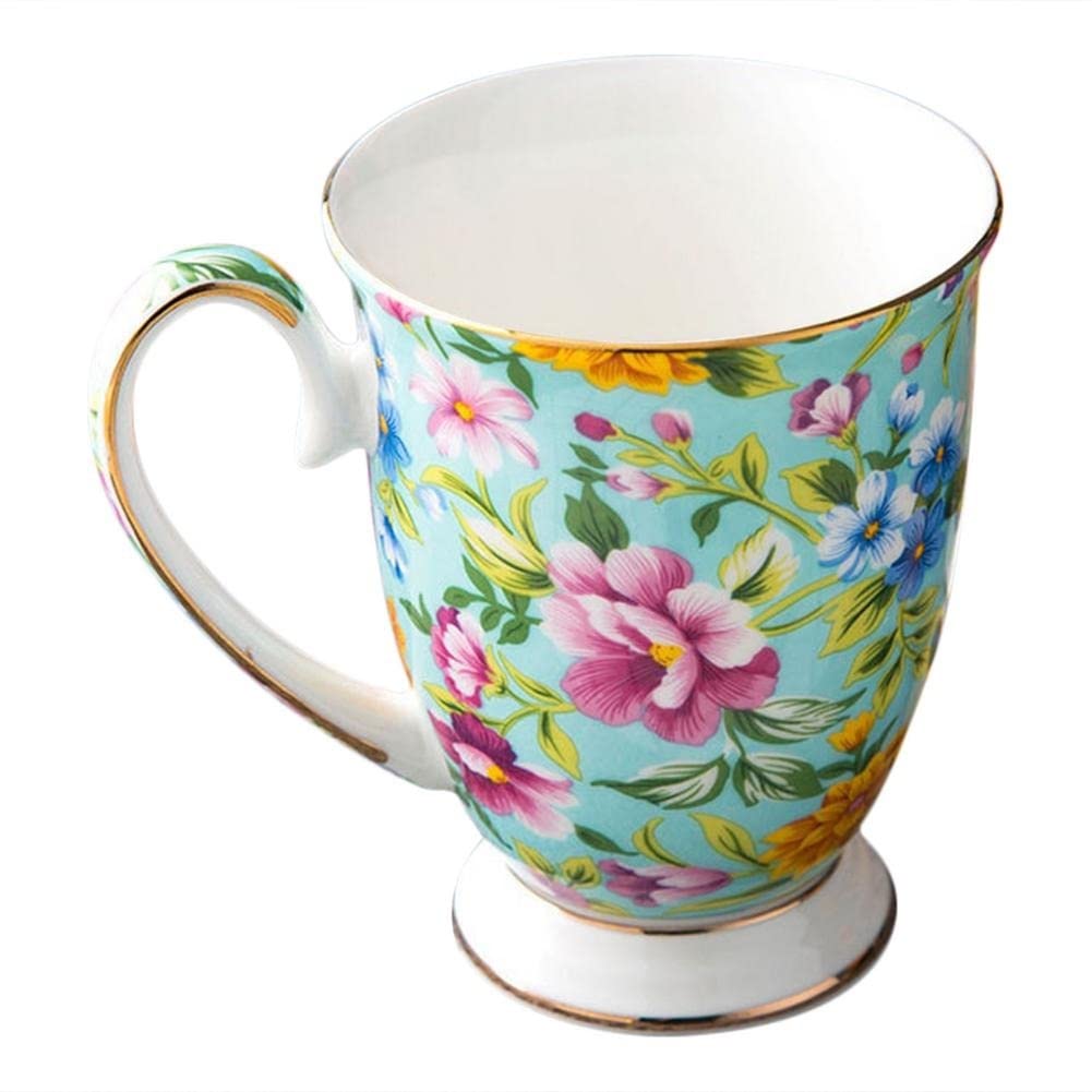 YNIYUJKL Drinking Cup Ceramic Tumbler Large-Capacity Palace Garden Series Royal Bone China Coffee Cup Mug Hot Cocoa Mugs Novelty Morning Cup Tea Milk Hot Chocolate Mugs Coffee Mug