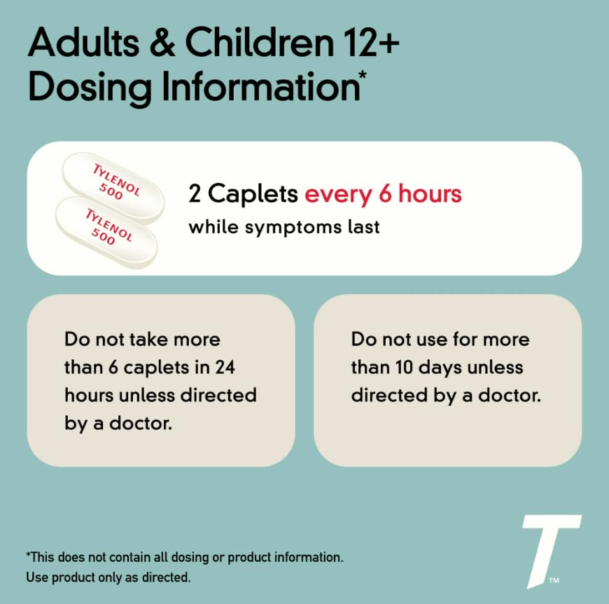 Tylenol Extra Strength Pain Reliever, 24 Caplets Pack of 3