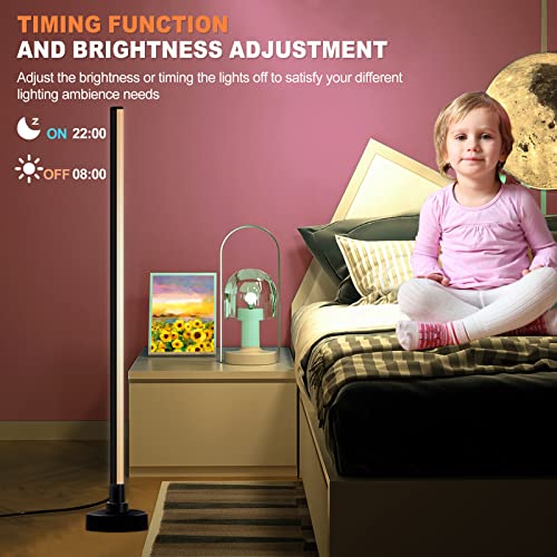 Led Corner Floor Lamp, Rgb+Ic Floor Lamp Work With Alexa, Color Changing Light Standing Lamp With App/Remote Control/Music Sync/Diy Colors, Modern Floor Lamps For Living Room, Bedroom, Gaming Room #TOP5